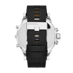 Diesel Mr. Daddy 2.0 Stainless Steel and Leather Chronograph Men's Watch, Color: Black/Silver (Model: DZ7313)