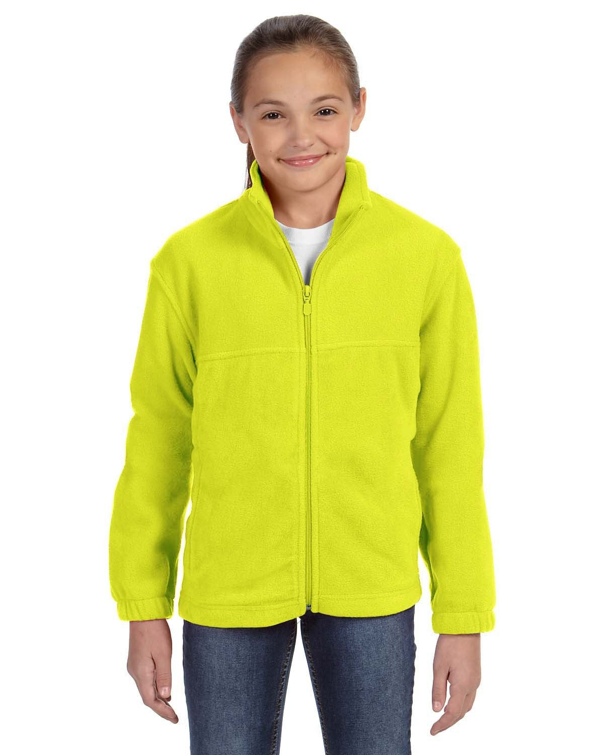 Youth 8 oz Full-Zip Fleece - SAFETY YELLOW - S(D0102H76TZJ)