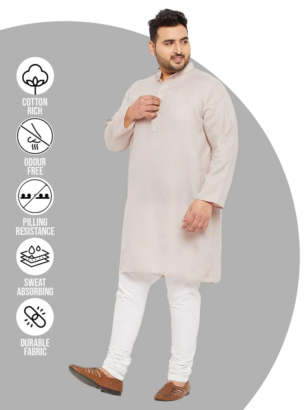 Bigbanana Plus Size Men'S Regular Fit Kurta