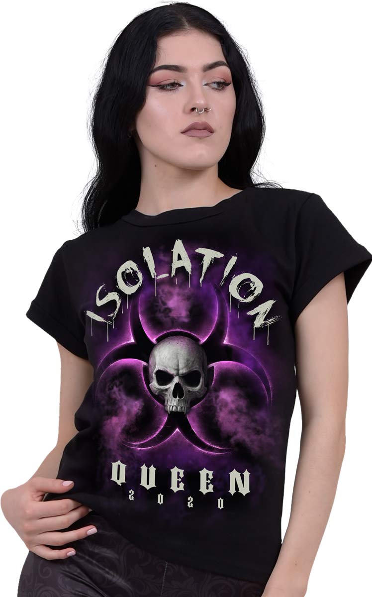 Spiral - Isolation Queen - Boatneck Cap Sleeve Top Black - S