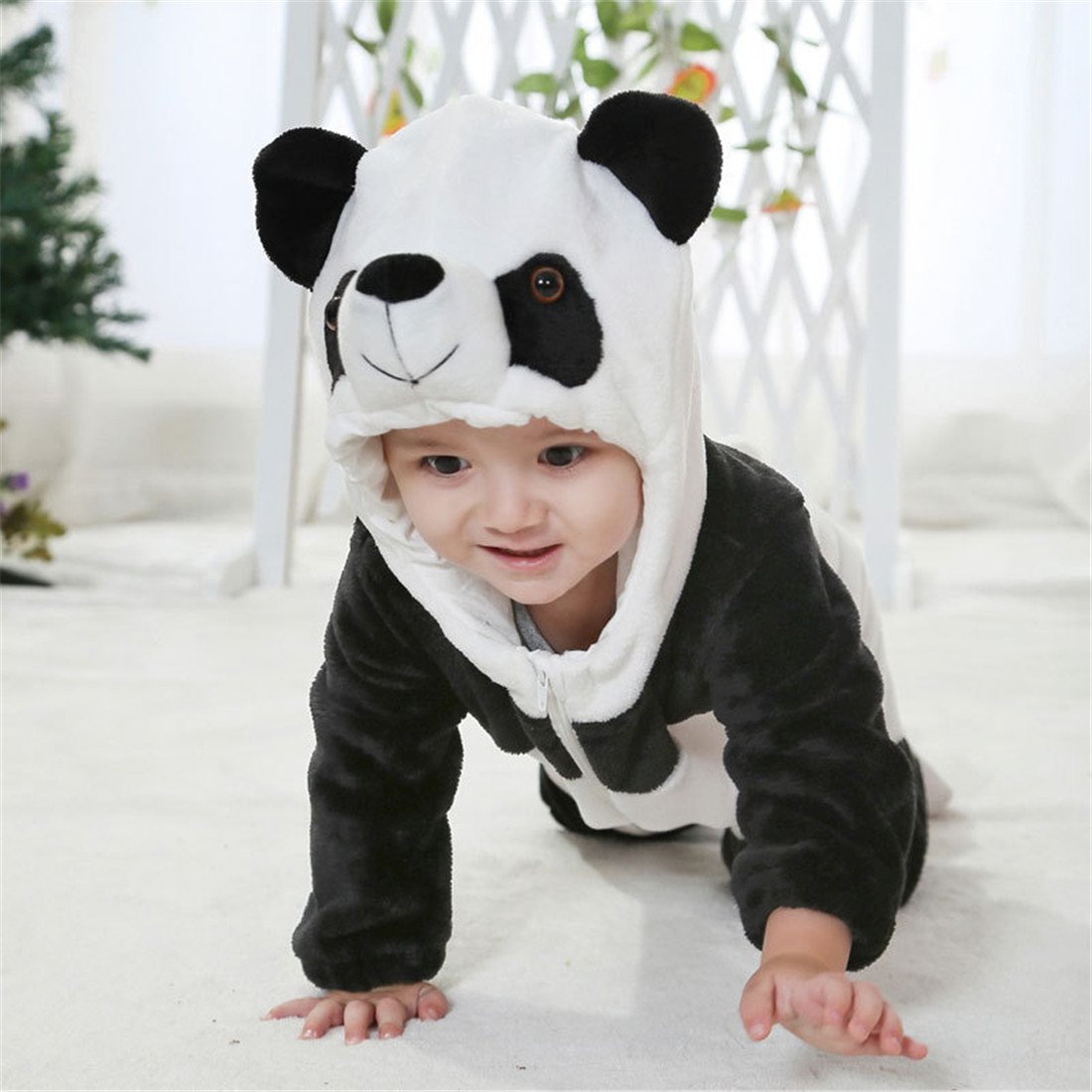 QZERPLAY Unisex Children Panda Halloween Costumes Cartoon Outfit Romper