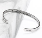 JoycuFF Gifts for Women Encouragement Cuff Bracelets Birthday Christmas Stainless Steel Gift Brave Encouragement Message Saying