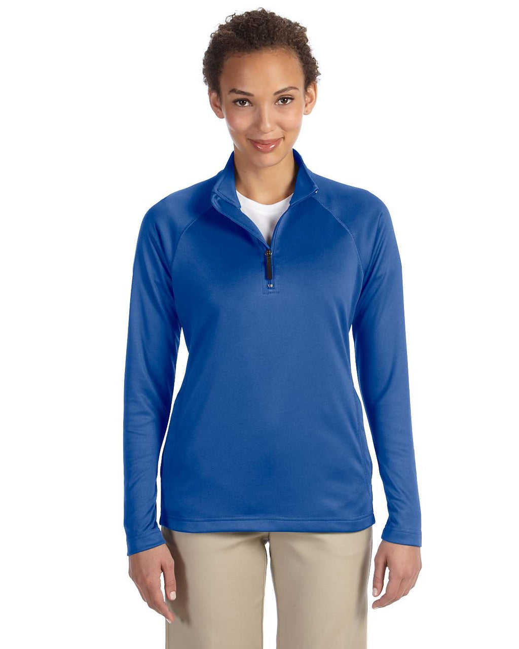 Ladies Stretch Tech-Shell compass Quarter-Zip - DK gREY HEATHER - S(D0102H7Y5Q2)