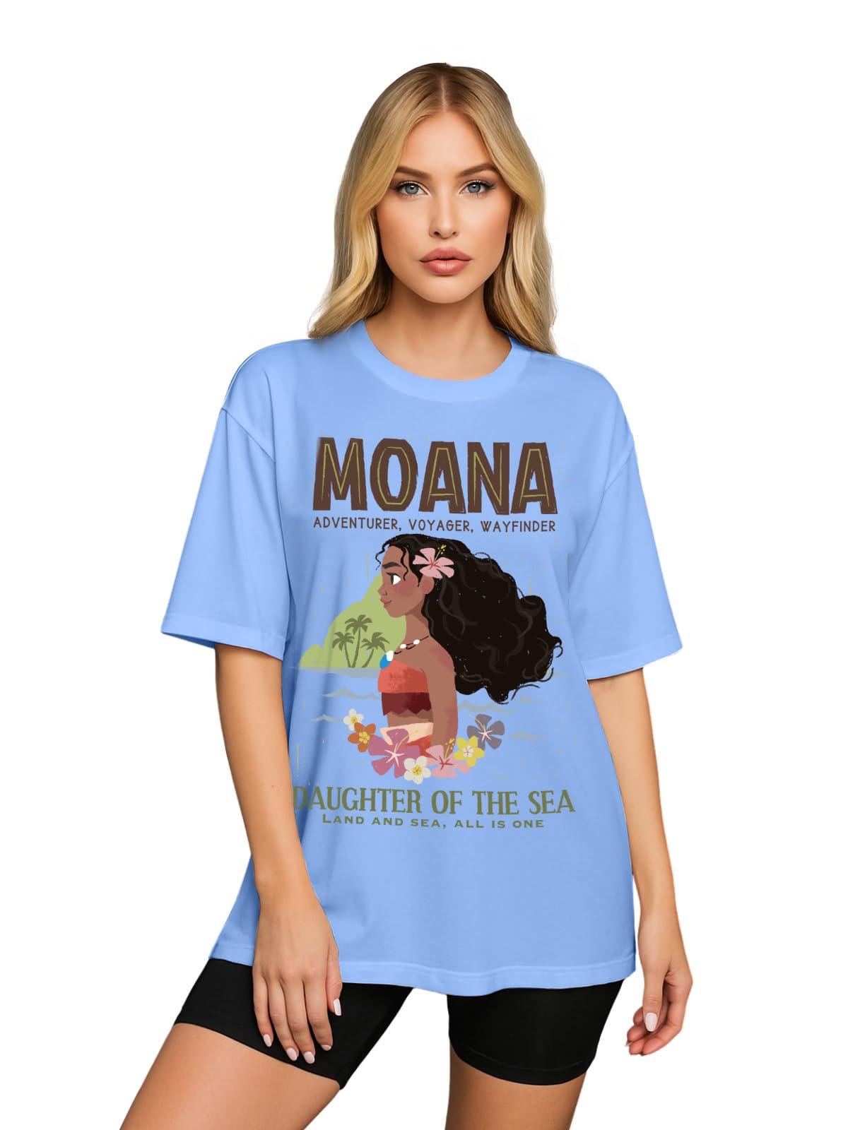 Juneberry 100% Pure Cotton Oversized Baggy Fit Official Disney Merchandise Cool & Goofy Graphic Printed T-Shirt For Women (Os_Ds