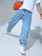 Hubberholme Men Blue Cotton Tapered Fit Mid-Rise Jeans