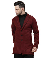 Rigo Cotton Polar Fleece Solid Overcoat for Men | Regular Fit Lapel Collar Long Jacket Overcoat | Winter Wear Mens Long Overcoa