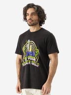The Souled Store Official Rick and Morty: Higher Self Men and Boys Round Neck Short Sleeve Regular Fit T-Shirts Black Mens T-Sh