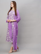 ANNI DESIGNER Womens Cotton Blend Straight Printed Kurta with Pant & Dupatta (MEI Purple-NW_3XL_Purple_XXX-Large)
