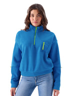 The Souled Store Official Cobalt Teddy Sweatshirt Women Oversized Sweatshirts Sweatshirts Hoodies Pullovers Crewneck Hooded Zip-