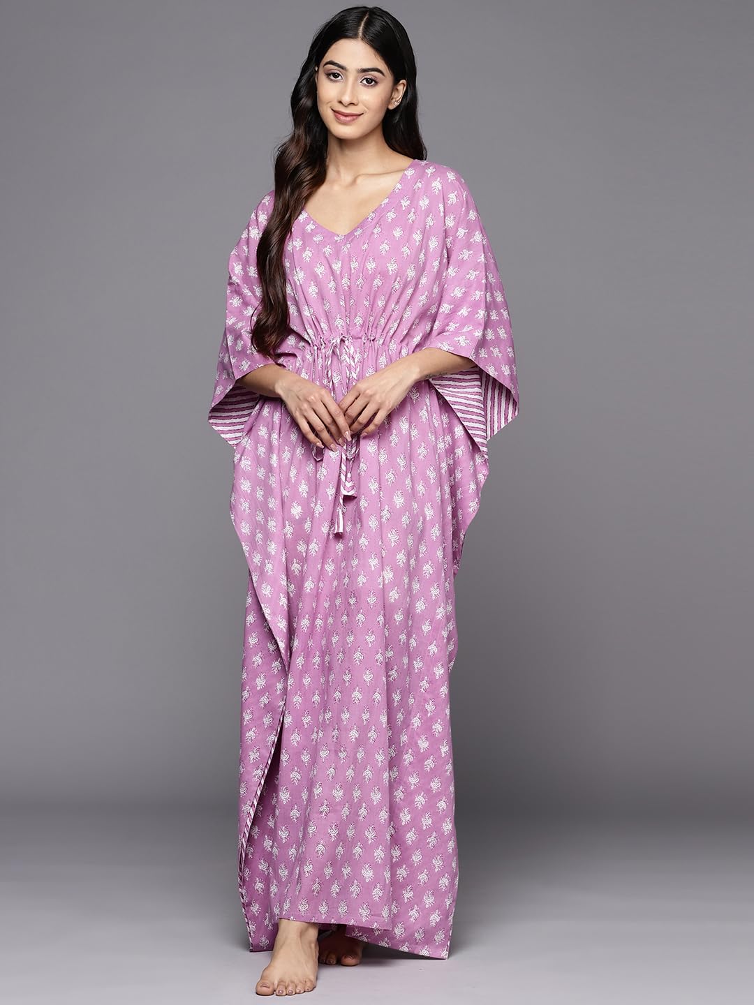 Libas Womens Printed Cotton Kaftan Night Dress For Women