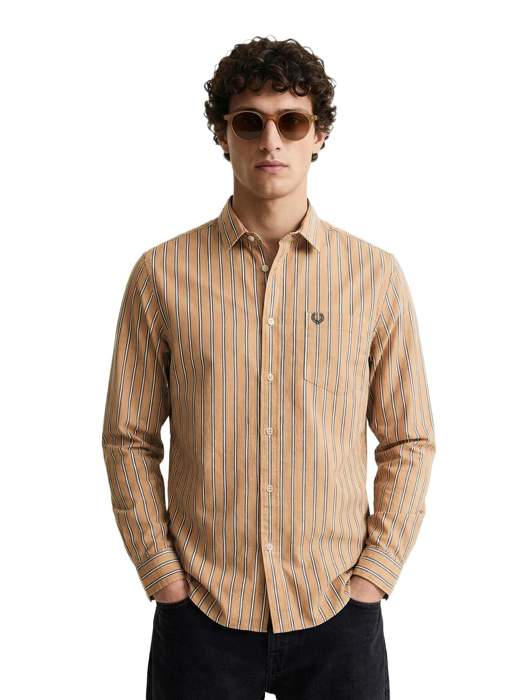 The Indian Garage Co Mens Slim Fit Striped Cutaway Collar Long Sleeves Shirt