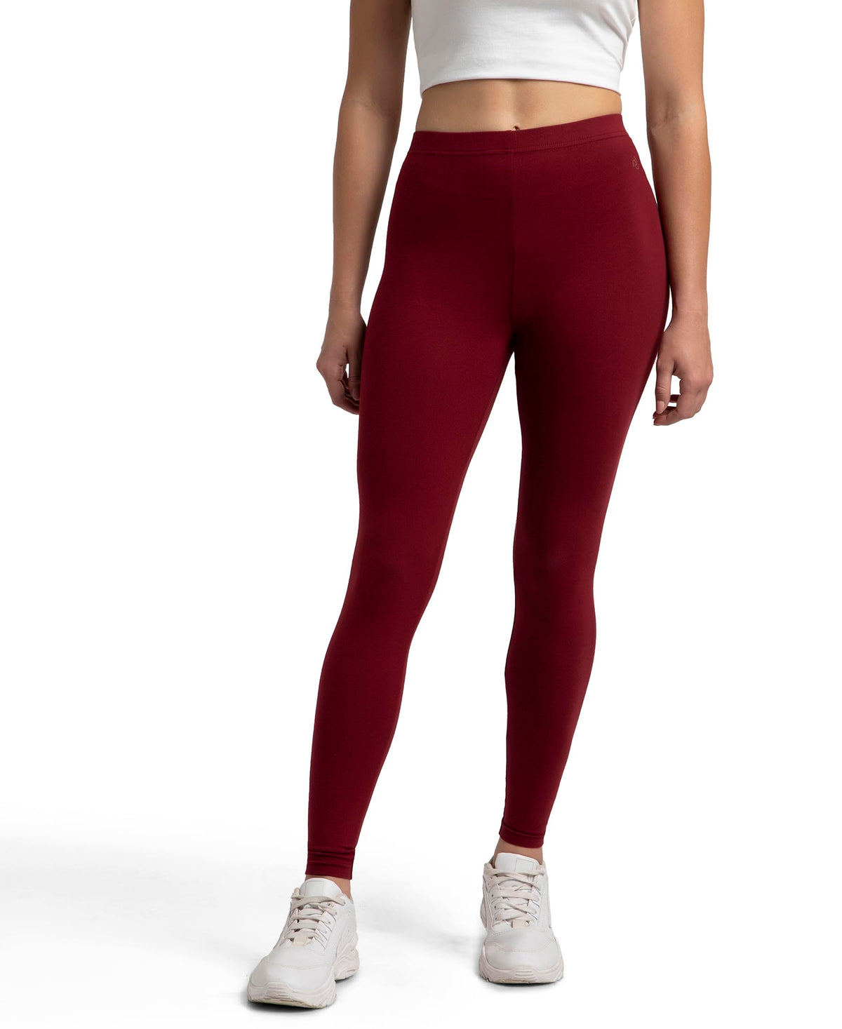 Jockey Aw87 WomenS Super Combed Cotton Elastane Stretch Leggings With Ultrasoft Waistband_Cabernet_Xl