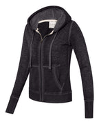 Ladies Zen Full-Zip Fleece Hooded Sweatshirt - cEMENT - XS(D0102H76I8J)