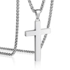 P. BLAKE Stainless Steel Cross Pendant Necklace for Men Boys Jewelry Gift, Chain Necklace 22 Inches