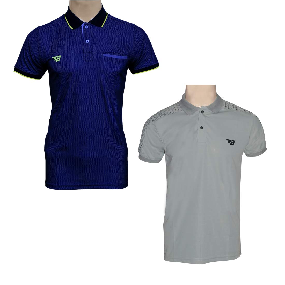 BHAJJI CRICKET SET OF 2 POLO TSHIRTS SIZE 36 (B007 BLUE AND B017 GREY ) 36