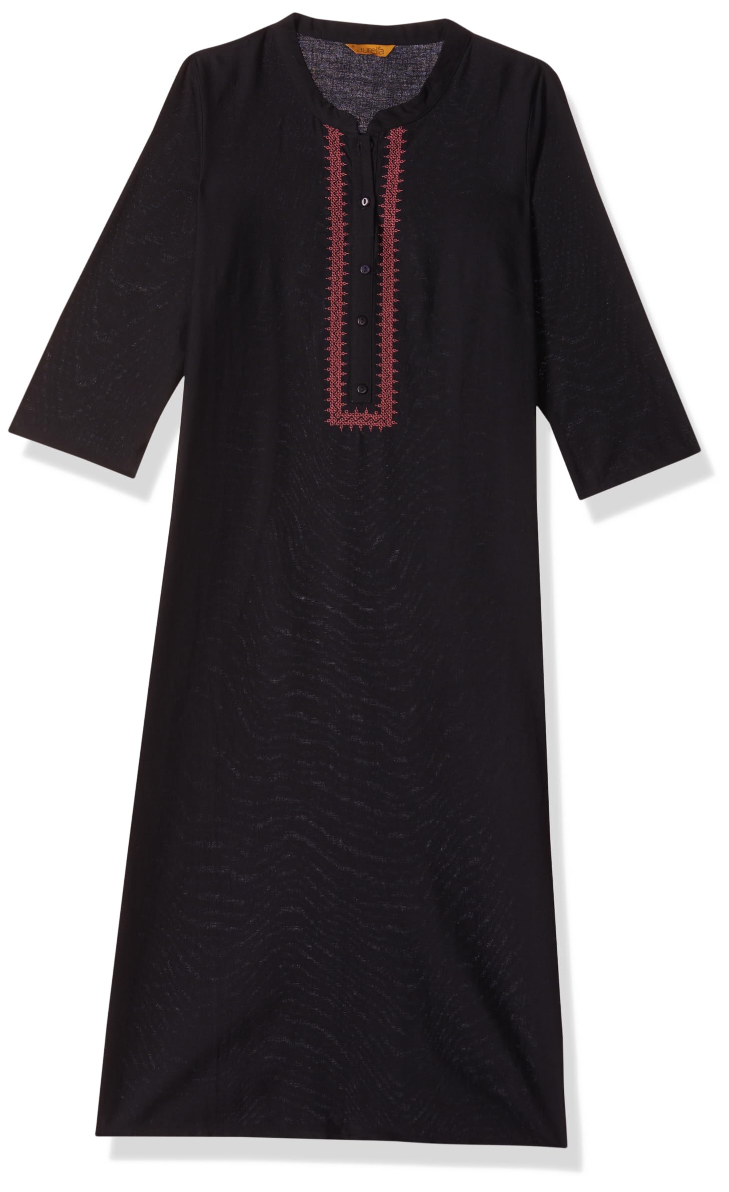 Aurelia Women'S Cotton Blend Regular Kurta (21Aua11560-600102_Black_Xs)