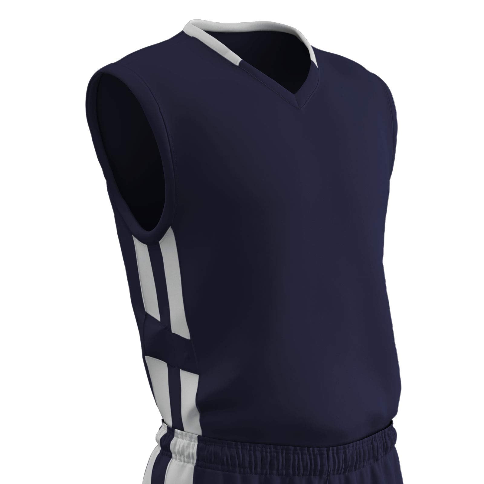 CHAMPRO Muscle Basketball Jersey, Navy, White, Small