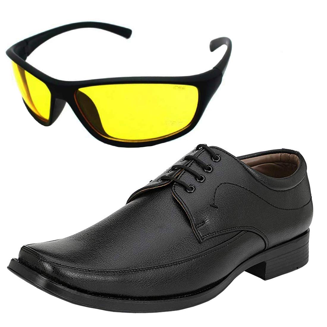 Vitoria Stylish Mens Synthetic Leather Formal Shoes with Free Unisex Yellow NV Sunglasses/Office Shoes/Suit Shoes/Dress Shoes/P 7