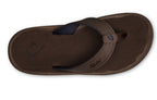 OLUKAI Men's Ohana Sandals, Dark Wood/Dark Wood, 9