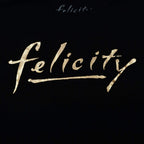 Felicity Gold Logo Junior's Black Cotton T-Shirt - Small