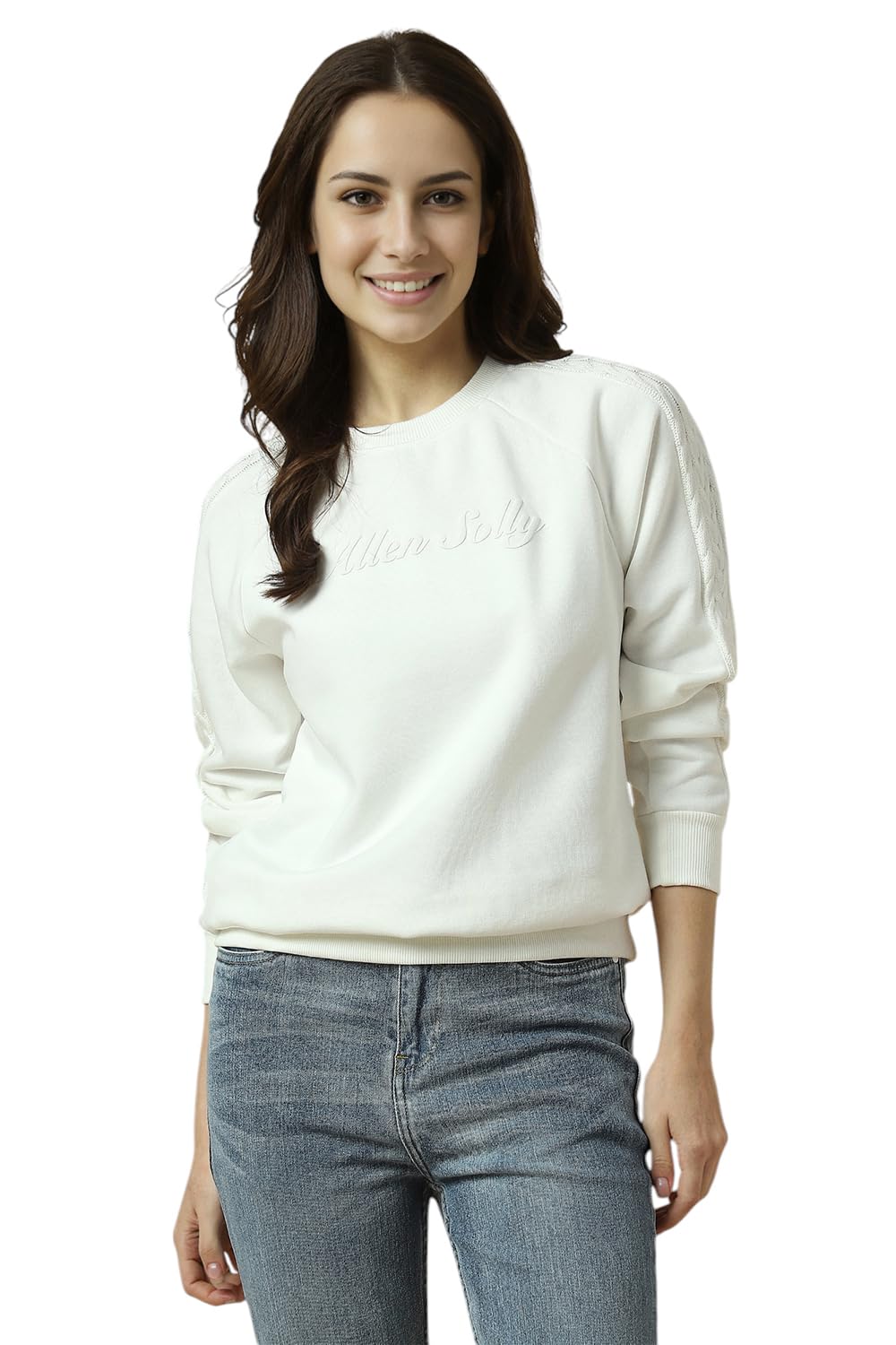 Allen Solly Women Printed Graphic Polyester Crew Neck T-Shirt