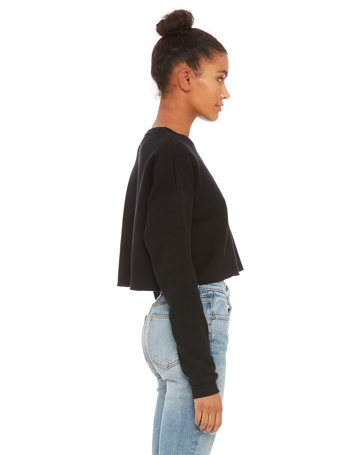 Ladies cropped Fleece crew - DEEP HEATHER - S(D0102H7WFV8)