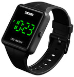 Gosasa Large Face LED Digital Watch Date Time 3Bar Waterproof Wristwatch Men Women Sports Watches(Black)