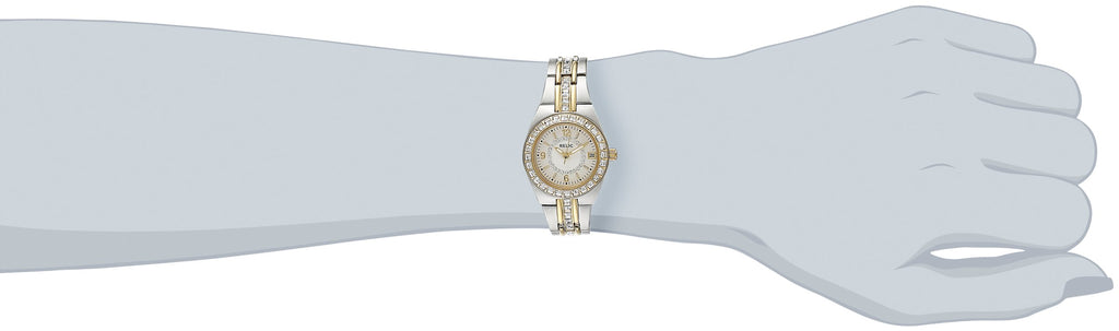 Relic by Fossil Women's Queen's Court Three-Hand Date Silver and Gold Two-Tone Stainless Steel Bracelet Dress Watch (Model: ZR11