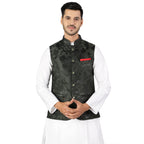 Wintage Men'S Emroidered Velvet Green Modi Nehru Jacket: 46/2Xl