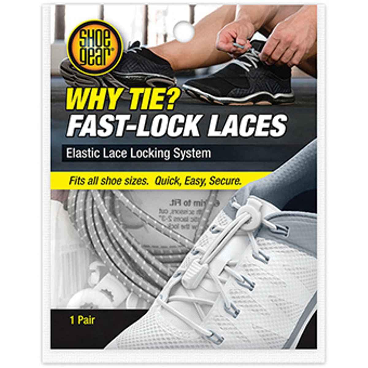 Shoe Gear 780389 Why Tie Fast Lock Laces - Gray