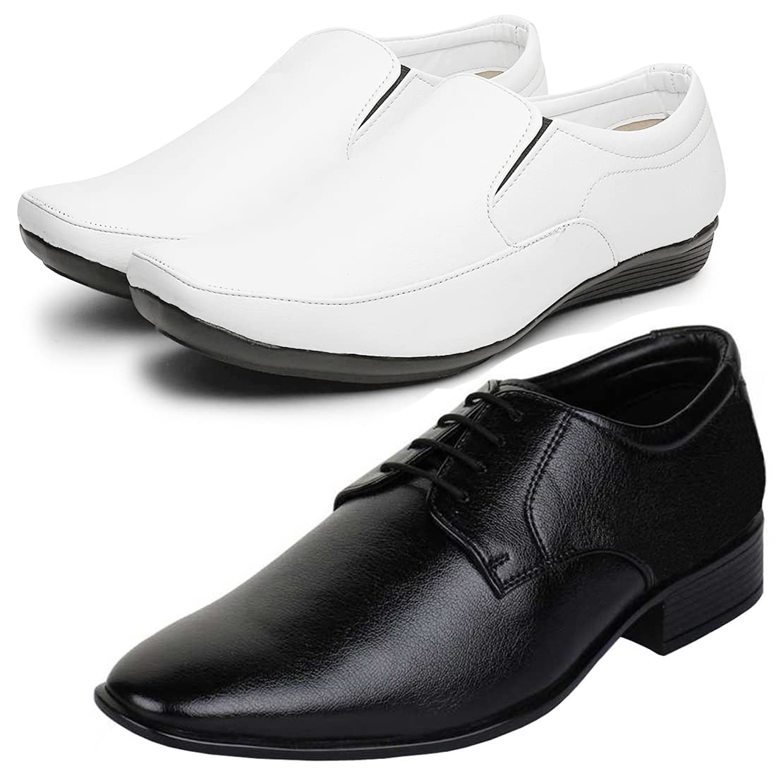 Graceful Formal Shoes/Party Shoes/ 2 Shoes Combo with Free Belt for Men and Boys (BAZAAR7956_VTR301Blk) Multicolor 6