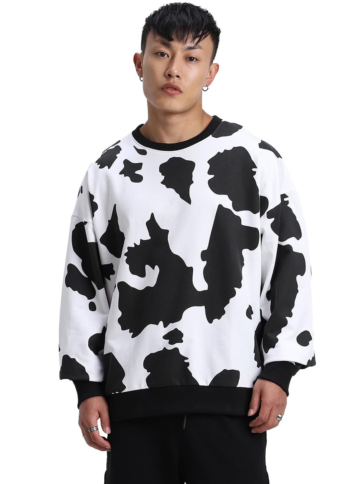 Veirdo Men's Cotton Poly Fleece Oversized Fit All Over Print Sweatshirt