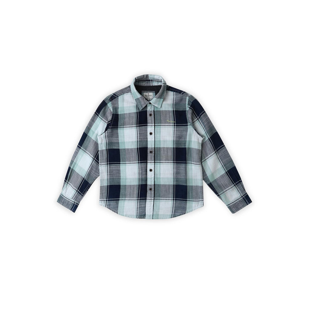 Pepe Jeans Boys Regular Fit Checked Shirts Indigo Blue