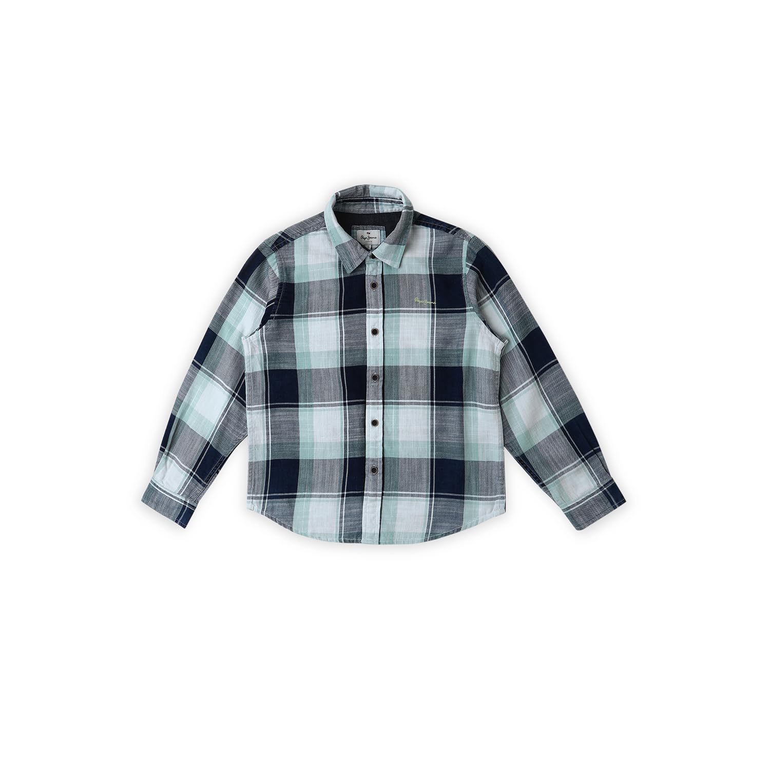 Pepe Jeans Boys Regular Fit Checked Shirts Indigo Blue