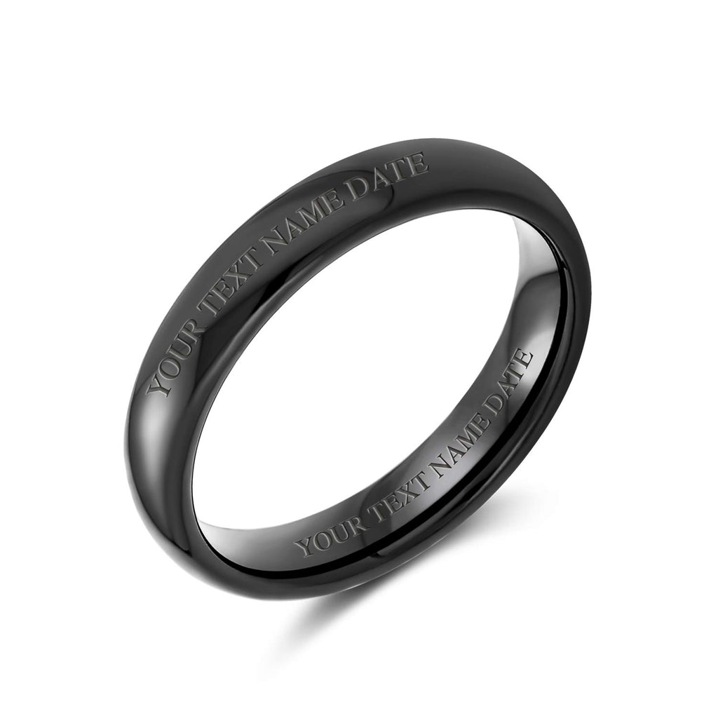 Bling Halloween Jewelry Black Tungsten Unisex Ring 4mm SIZE 13