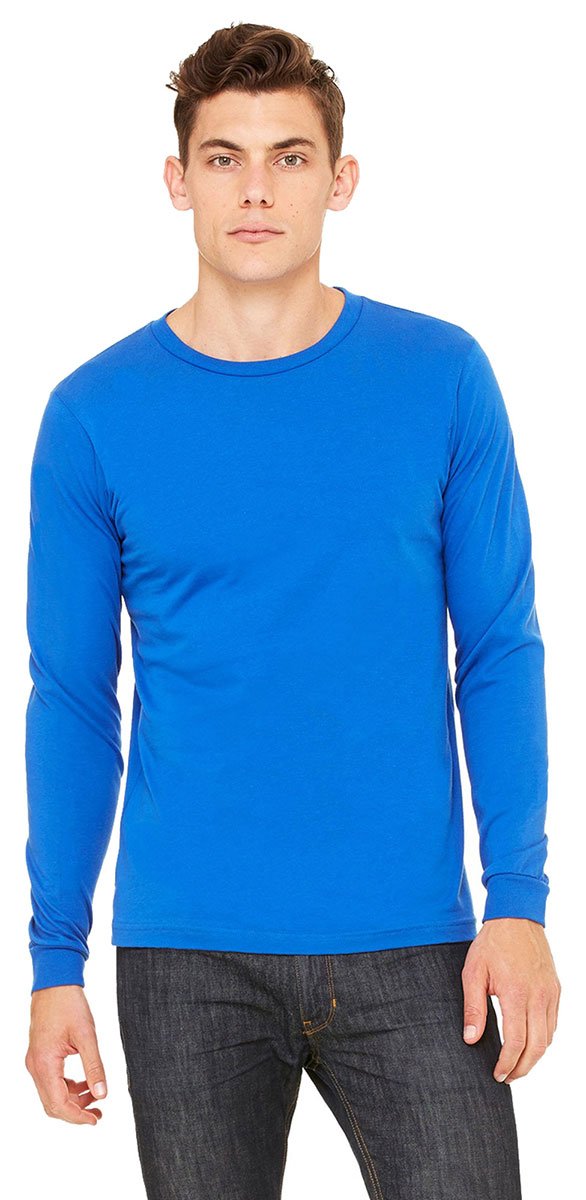 Unisex Jersey Long-Sleeve T-Shirt - RED - S(D0102H7WPWX)