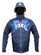 Marvel Captain America Mens Zip Raincoat Hooded Jacket | Small