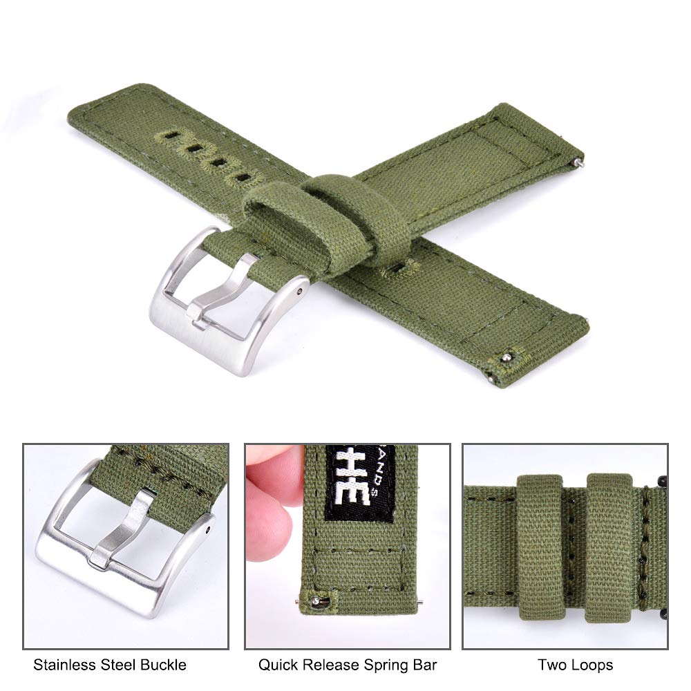 Ritche Christmas Gift 20mm Canvas Wristbands Watch Bands for Galaxy Watch 6 Classic Omega x Swatch Moonswatch Replacement Quick