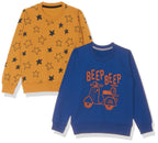 T2F Boys Cotton Printed Round Neck Sweatshirt (Pack of 2)