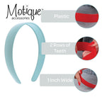 Motique Accessories Red 1 Inch Plastic Hard Headband with Teeth Head band Women Girls
