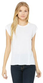 Ladies Flowy Muscle T-Shirt with Rolled cuff - DARK gRY HEATHER - S(D0102H7WHKJ)