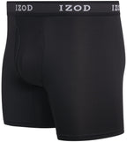 IZOD Men's Underwear - Performance Boxer Briefs with Mesh Functional Fly (5 Pack), Size Large, Black/Magnet/Black/Magnet/Black