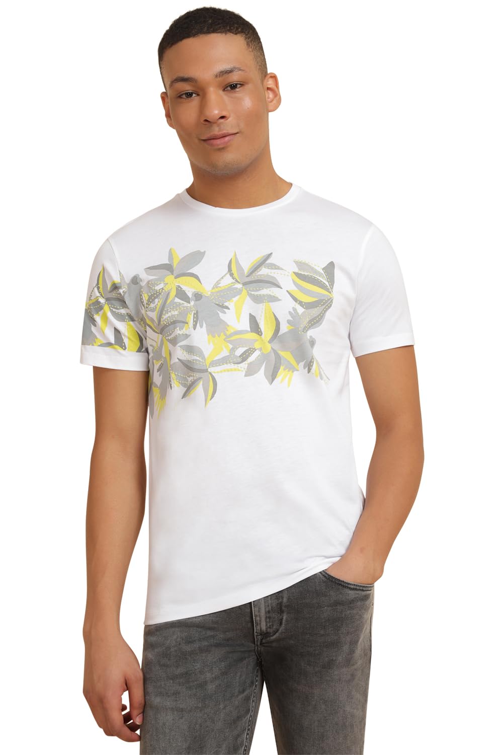 Allen Solly Men Printed Casual Half Sleeve Short Sleeve Crew Neck T-Shirt