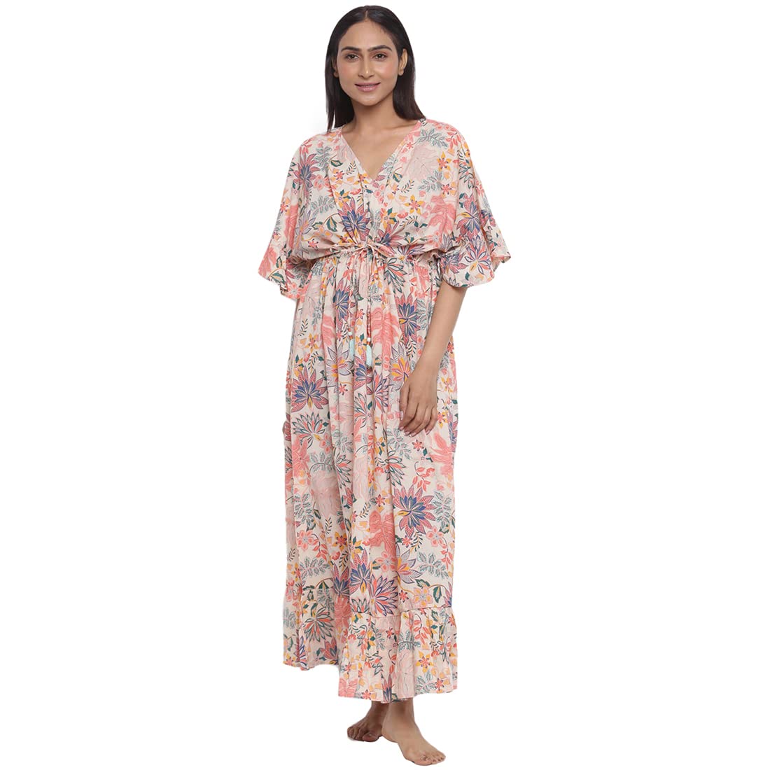 Fabindia Womens Multi Cotton Ethnic Pant Multicolour