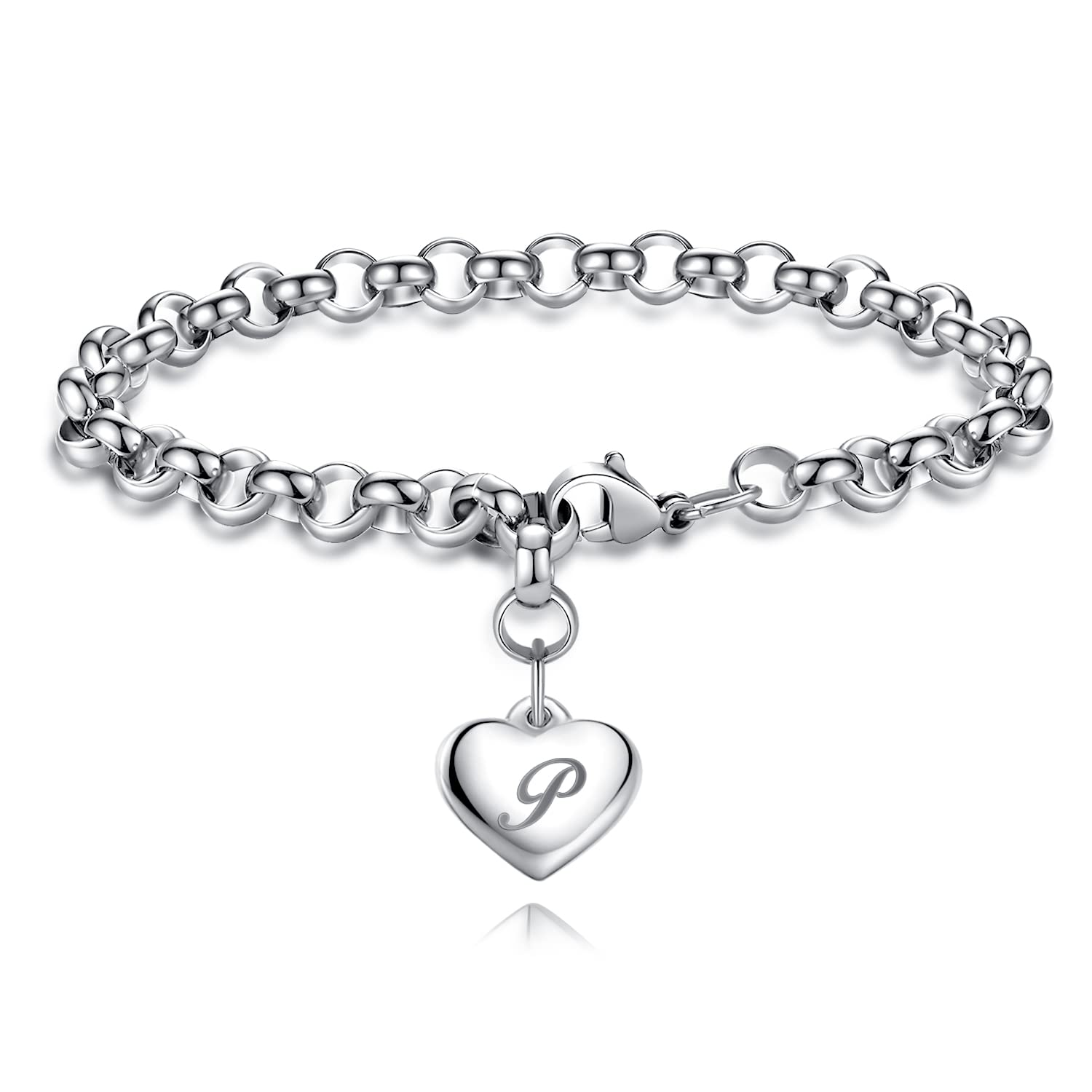 TONY & SANDY Charm Bracelet Christmas Gifts for Girls 12 14 16 18 13 10 Years Old Stocking Stuffers Initial Heart Bracelet Women