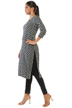 Soch Women Black Rayon Geometric Kurta