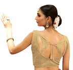 Pujia Mills WomenS Readymade Indian Ethnic Designer Sleeveless Blouse Embroidery Matching Zari Work Sequence Work Readymade Fan