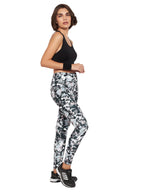 Clovia Womens Snug-Fit High Rise Camouflage Print Active Tights (AB0042D01_Grey_L)