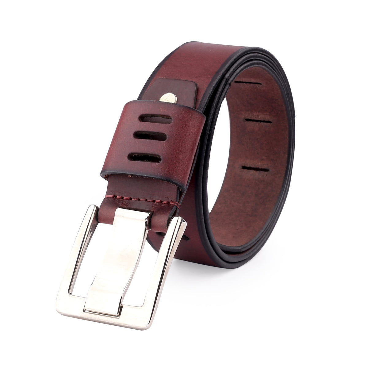 Bacca Bucci MenS Leather Belt (Pack Of 1) (Bbba1032M40_Maroon) 40-42