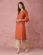 Fabindia WomenS Cotton Silk Printed Regular Kurta (1038254Rust_Rust